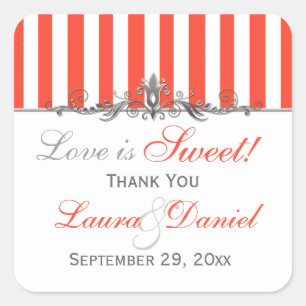 Orangefarbene weiße Streifen Scroll Candy Sticker
