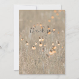 Orangefarbene Wildblumen im Wiesenflaech Dankeschö Dankeskarte