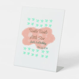 Orangefarbene Wolken funkeln blinkende kleine Ster Sockelschild