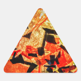 Orangefarbener abstrakter Aufkleber, Orangengesche Dreieckiger Aufkleber