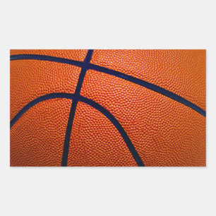 Orangefarbener Basketball Rechteckiger Aufkleber