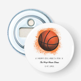 Orangefarbener Basketballspieler Bachelor / Geburt Flaschenöffner