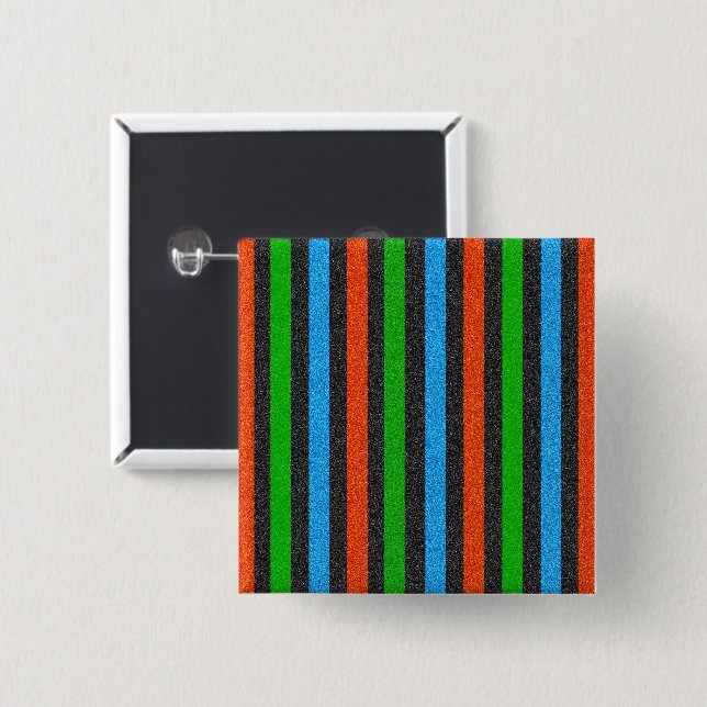 Orangefarbener, blauer, grüner, schwarzer Glitzer  Button (Vorne & Hinten)