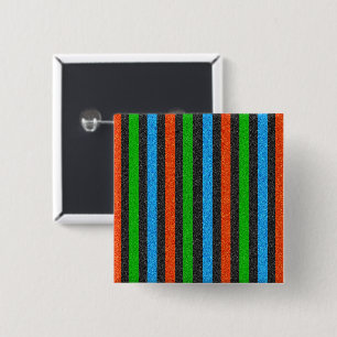 Orangefarbener, blauer, grüner, schwarzer Glitzer Button