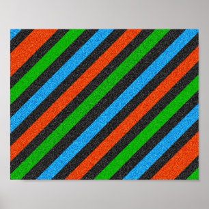 Orangefarbener, blauer, grüner, schwarzer Glitzer Poster