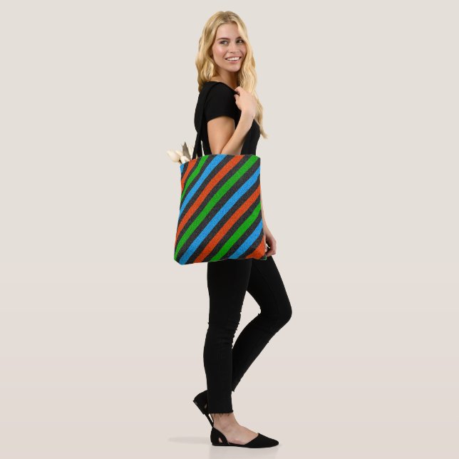 Orangefarbener, blauer, grüner, schwarzer Glitzer  Tasche (Am Model)