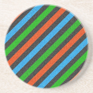 Orangefarbener, blauer, grüner, schwarzer Glitzer Untersetzer