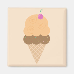 Orangefarbener Eiskrem Magnet