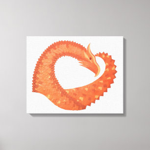 Orangefarbener Herzdrache Leinwanddruck