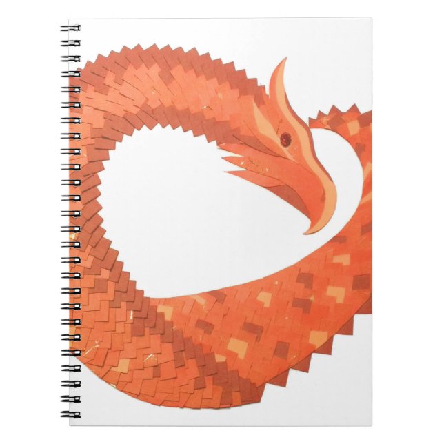Orangefarbener Herzdrache Notizblock (Vorderseite)