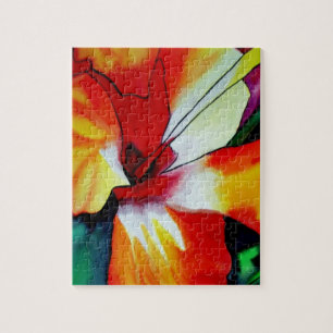 Orangefarbener Hibiskus Tropische Blume Aquarellku