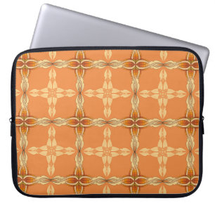 Orangefarbener Hintergrund mit wiederholten Stamme Laptopschutzhülle