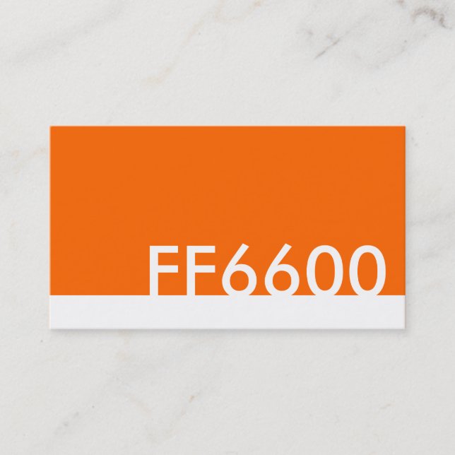 orangefarbener HTML-Code FF6600 Visitenkarte (Vorderseite)