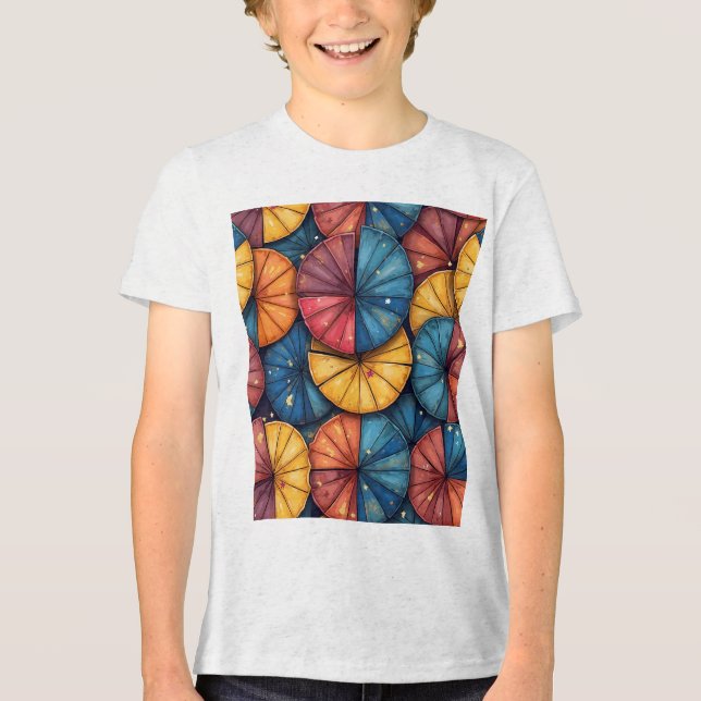 Orangefarbener Kinderkurzärm-T - Shirt (Vorderseite)