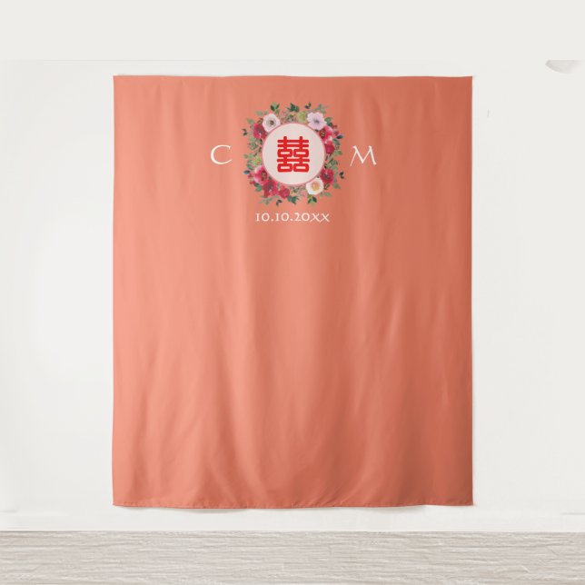 Orangefarbener Kranz Wandteppich (Vorderseite)