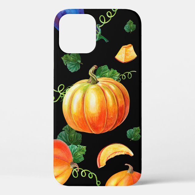 Orangefarbener Kürbis, gestreifter Zucchini, blaue Case-Mate iPhone Hülle (Rückseite)