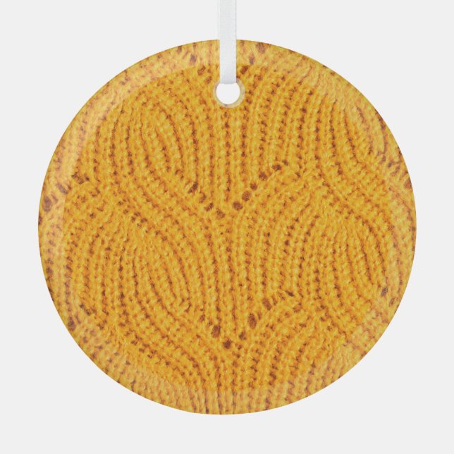 Orangefarbener Pullover, texturierter Hintergrund. Ornament Aus Glas (Vorderseite)