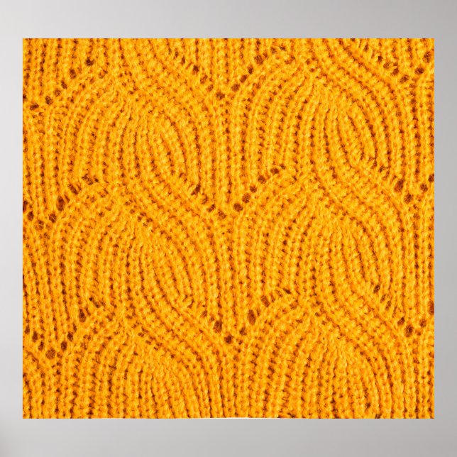 Orangefarbener Pullover, texturierter Hintergrund. Poster (Vorne)