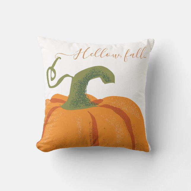 Orangefarbener Pumpkin Erntedank Rundkissen Kissen (Vorderseite)