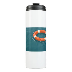 Orangefarbener Ring Thermosbecher