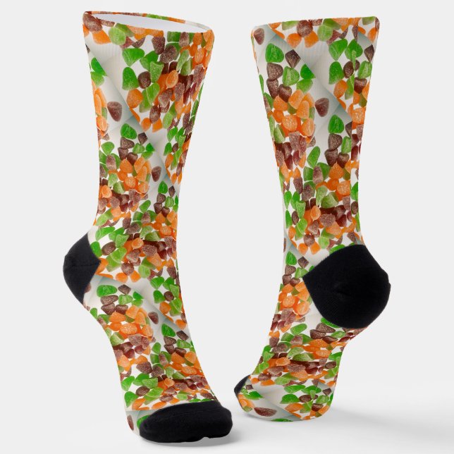 Orangefarbener Rotgummi Bonbons, bestreut Socken (Gewinkelt)