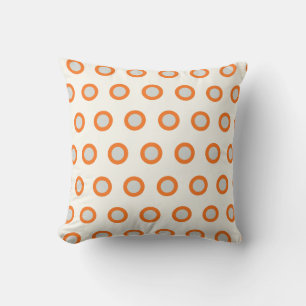 Orangefarbener Rundpunkt Retro-Design-Kissen Kissen