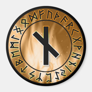 Orangefarbener Runenkreis [10] Nauthiz] Magnet