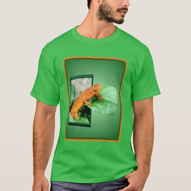 Orangefarbener Salamander aus dem Rahmen T-Shirt (Vorderseite)