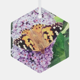 Orangefarbener Schmetterling Ornament Aus Glas