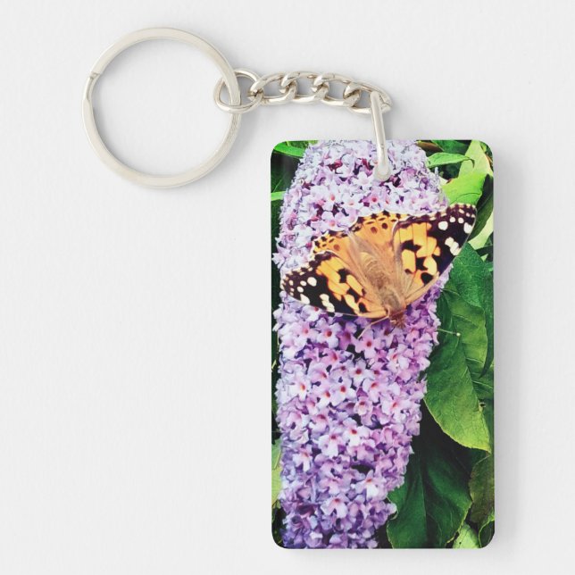 Orangefarbener Schmetterling Schlüsselanhänger (Vorderseite)