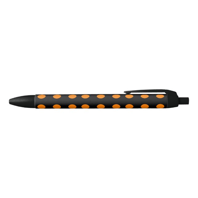 Orangefarbener schwarzer Tintenstift Kugelschreiber (Oberseite)