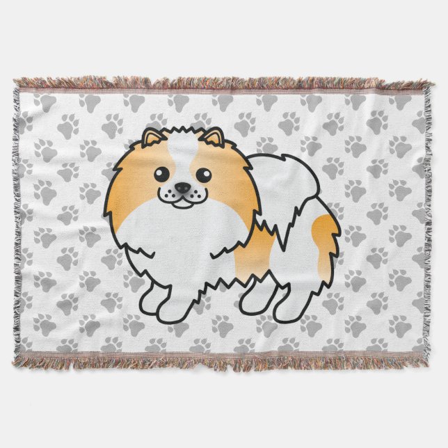 Orangefarbener Spitz Niedliche Hunde und Paws Decke (Vorderseite)