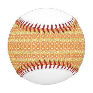 orangefarbener und gelber Hintergrund mit kleinen Baseball