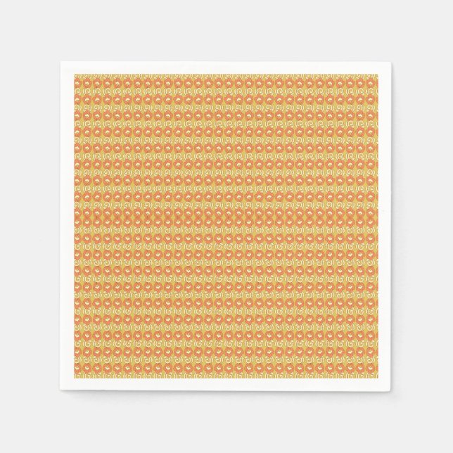 orangefarbener und gelber Hintergrund mit kleinen  Serviette (Vorderseite)