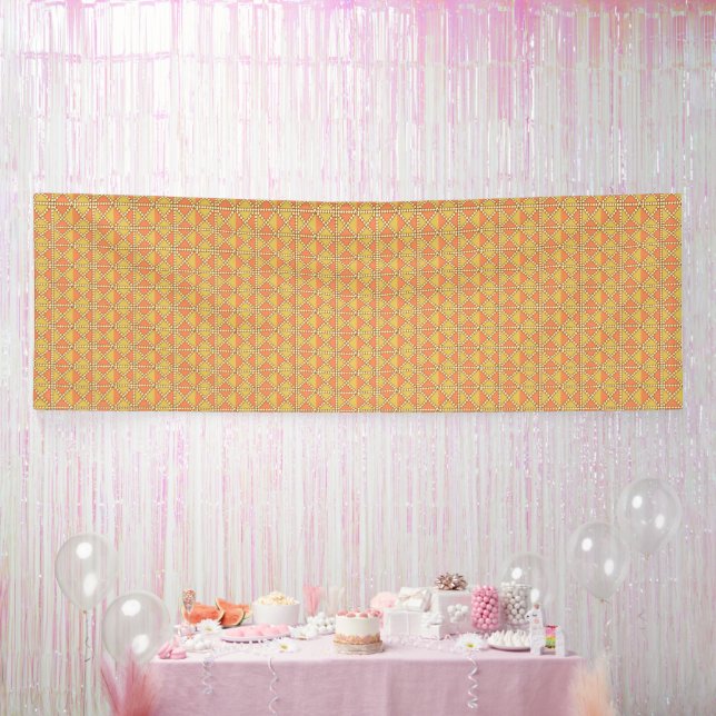 orangefarbener und gelber Hintergrund mit Muster Banner (Party)