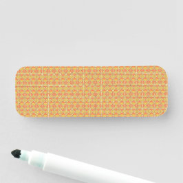 orangefarbener und gelber Hintergrund mit Muster Namensschild