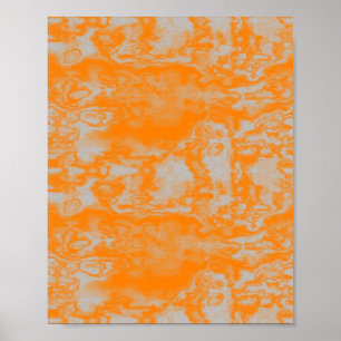 Orangefarbener und grauer Marmor Poster