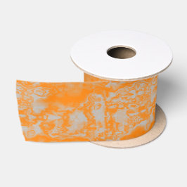 Orangefarbener und grauer Marmor Satinband