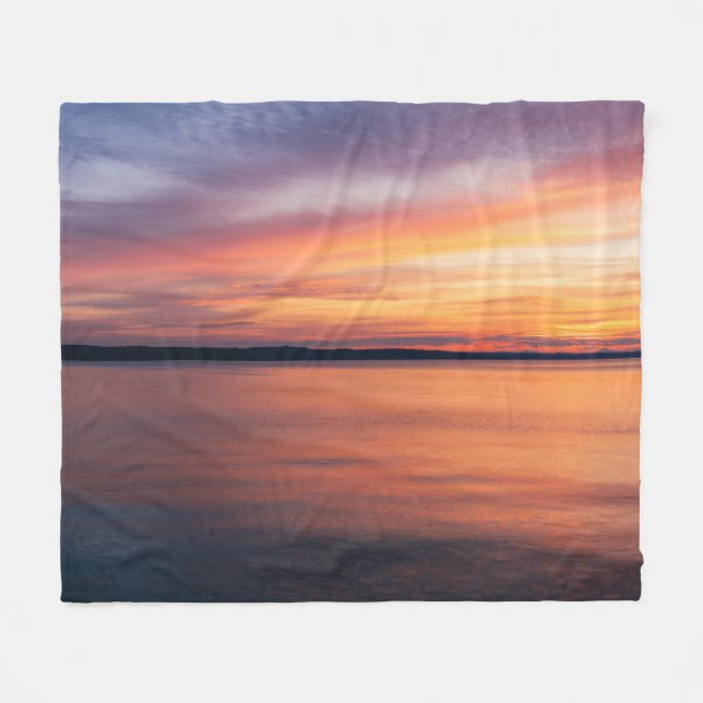 Orangefarbener und Lila Abend Sonnenuntergang über Fleecedecke (Vorderseite (Horizontal))