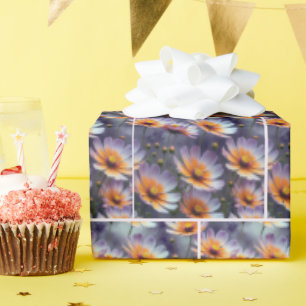 Orangefarbener und Lila Kosmos Abstrakt Geschenkpapier