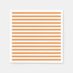 Orangefarbener und weißer horizontaler Streifen Serviette