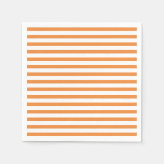 Orangefarbener und weißer Horizontalstreifen Serviette