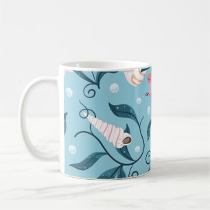 Orangefarbener und weißer Seestern, verschieden ge Kaffeetasse