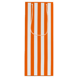 Orangefarbener und weißer Streifen Geschenktüte Für Weinflaschen