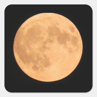 Orangefarbener Vollmond Quadratischer Aufkleber