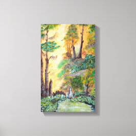 Orangefarbener Wald auf Canva Leinwanddruck