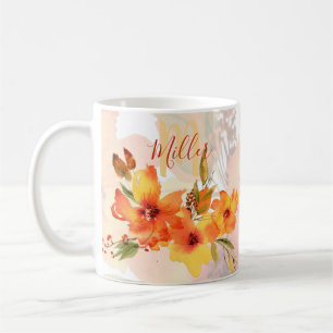 Orangefarbener Wasserfall personalisiert Kaffeetasse