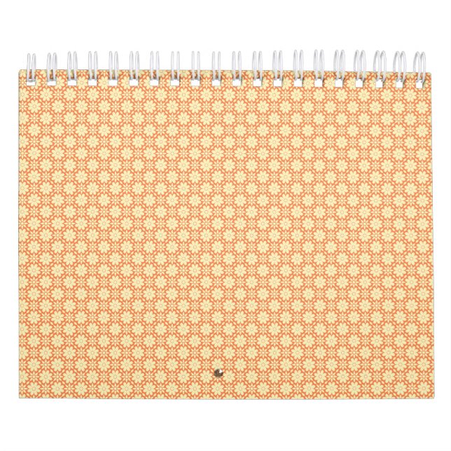 orangefarbener weißer Hintergrund mit Muster Kalender (Titelbild)