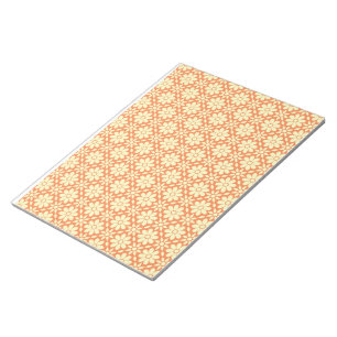 orangefarbener weißer Hintergrund mit Muster Notizblock