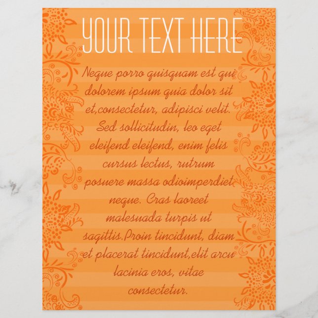 Orangefarbener, wirbeliger Flyer (Vorne)